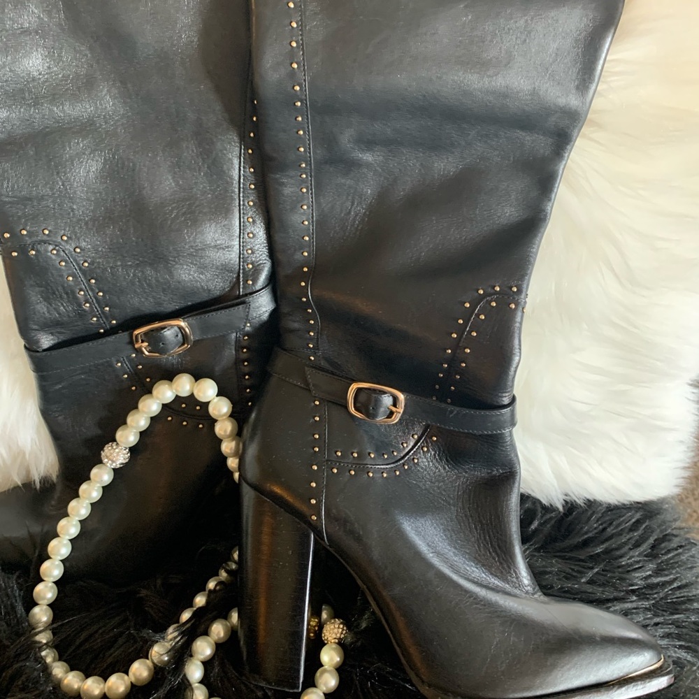Black studded boot